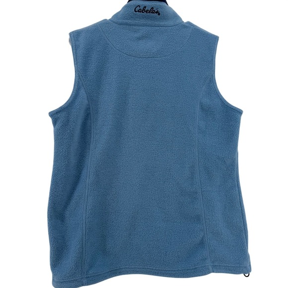 Cabelas Womens Fleece Outdoor Sporty Corpcore Vest Blue Full Zip Pockets Size M - Picture 8 of 13